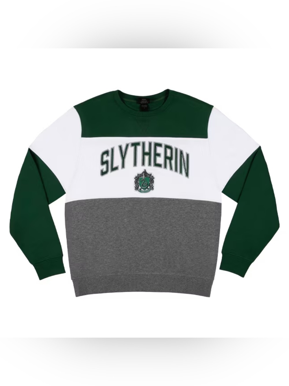 Universal Harry Potter Slytherin Color Block Adult Crew Neck Size Medium